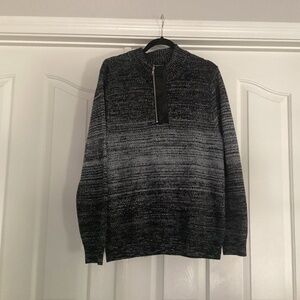 INC  Women Zip Front  Pullover Sweater , Size Large, Color Black, White NEW